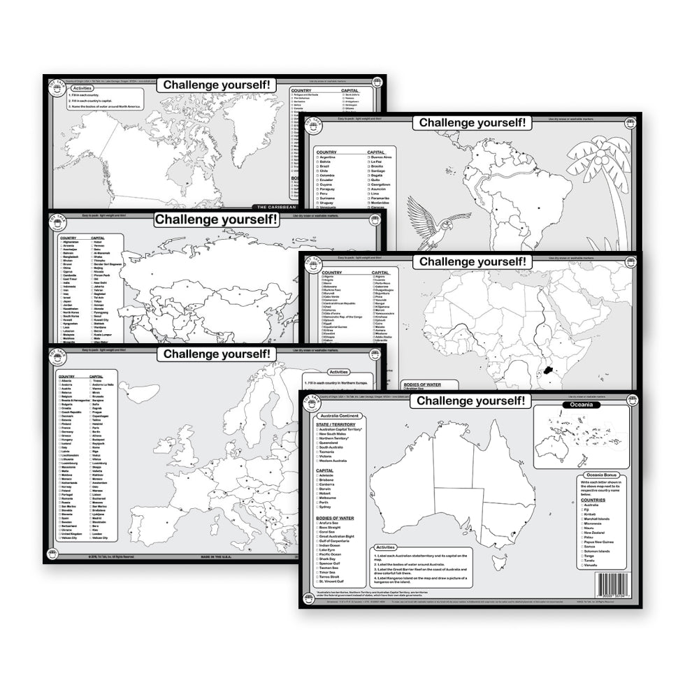 Six Continent Educational Placemat Gift Set