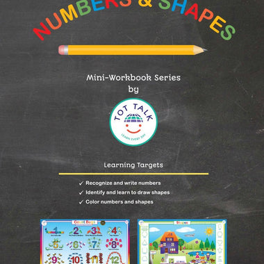 Numbers & Shapes Mini Workbook for kids ages 3–6 by Tot Talk – early math, number tracing and shape learning activity book