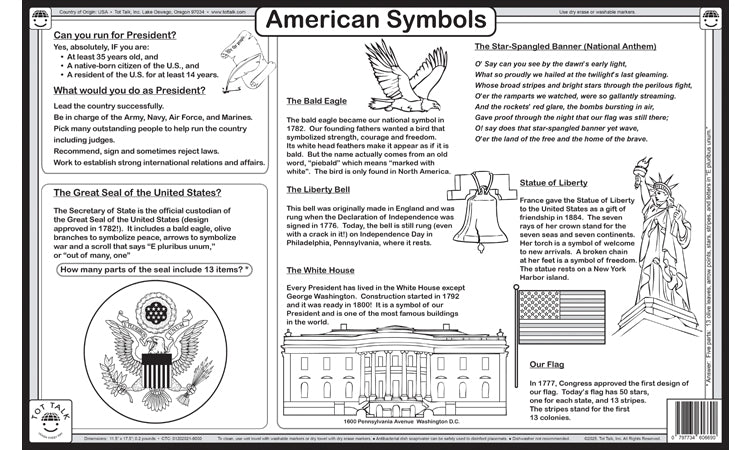 U.S. Presidents Placemat