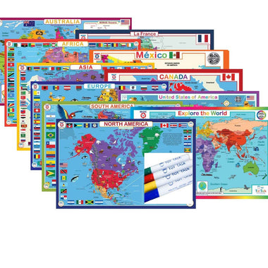 Continents and Countries Geography Learning Set