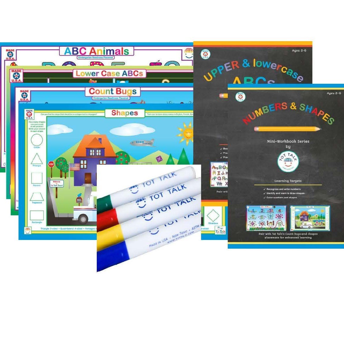 Pre-School / Kindergarten Learning Set with Workbooks and Markers