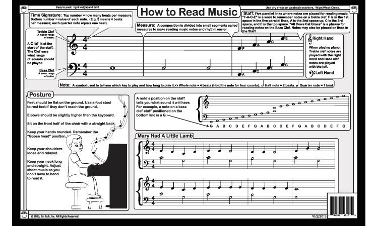 Young Pianist Placemat back