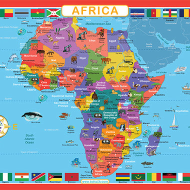 Africa map placemat – countries and capitals