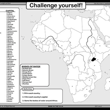 Africa outline map for labeling