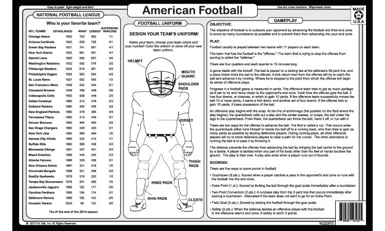 Let's Play:  Football Placemat