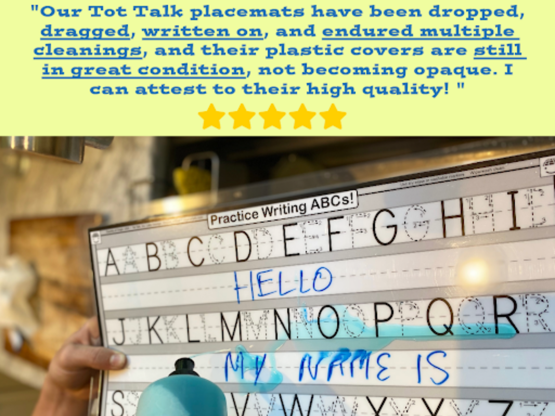 Wash, Learn, Repeat: The Benefits of Tot Talk’s Washable Placemats