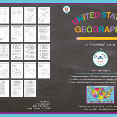united states geography mini workbook for kids learning states capitals and map skills Tot Talk