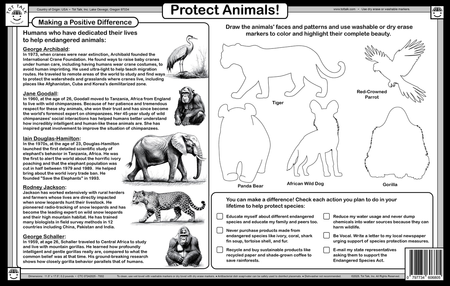 Endangered Animals Placemat
