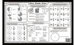 Mastering Fractions placemat back side with fraction practice activities including shading fractions and solving fraction problems