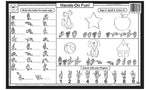 Sign Language learning placemat back with ASL activities spelling practice and finger counting