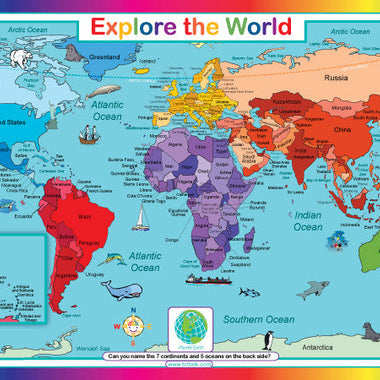 Europe map learning placemat with countries, flags, and cultural landmarks