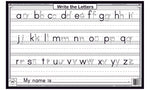 Lowercase letters handwriting practice placemat with tracing lines for alphabet writing
