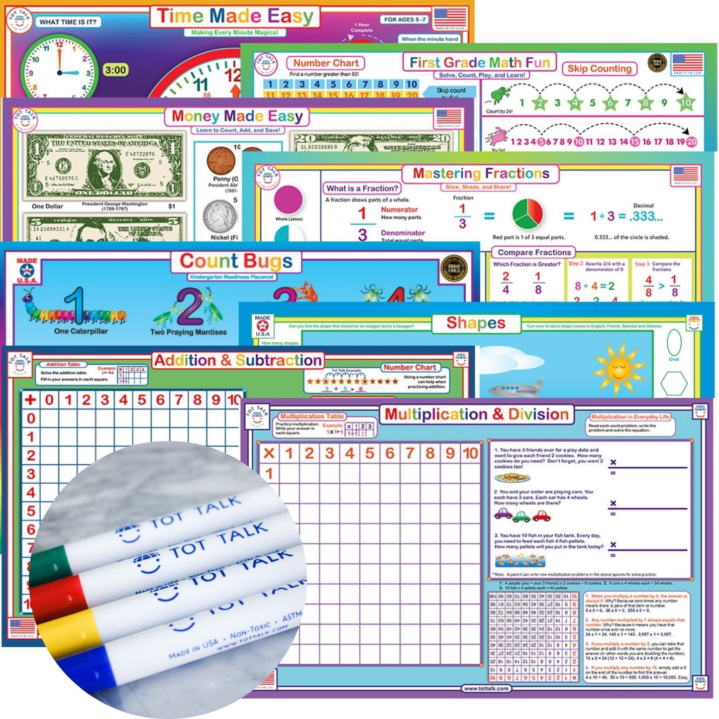 Math Skills Learning Set with Markers