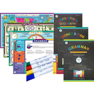 Elementary Learning Set with Workbooks and Markers