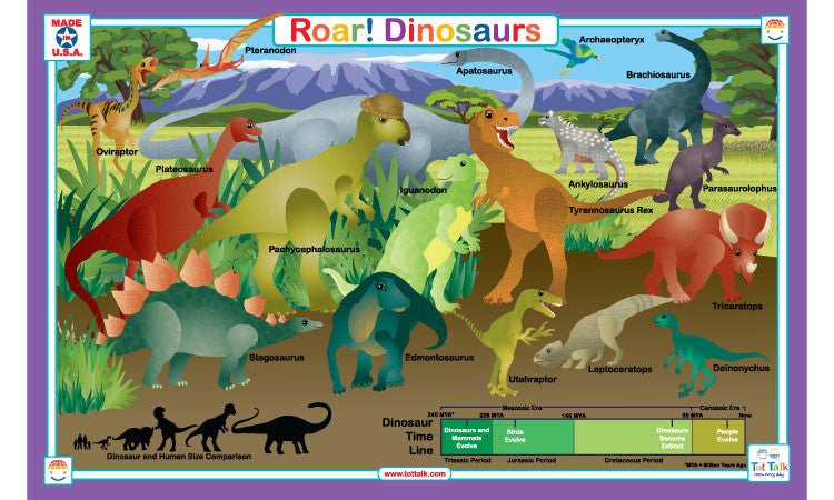 thumbnail image 2 of Personalized Laminated Dinosaur Placemat U2013 Honey Bespoke 2 of 12