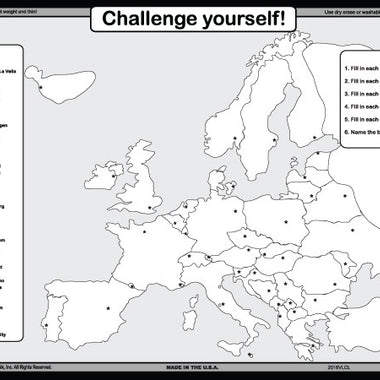 Europe map back placemat
