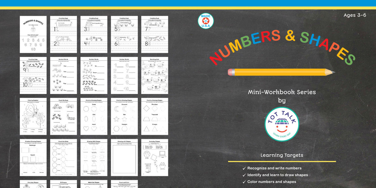 Numbers & Shapes Mini Workbook for Kids | Tot Talk