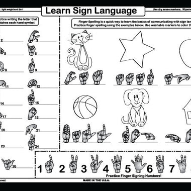 Learn Sign Language Placemat