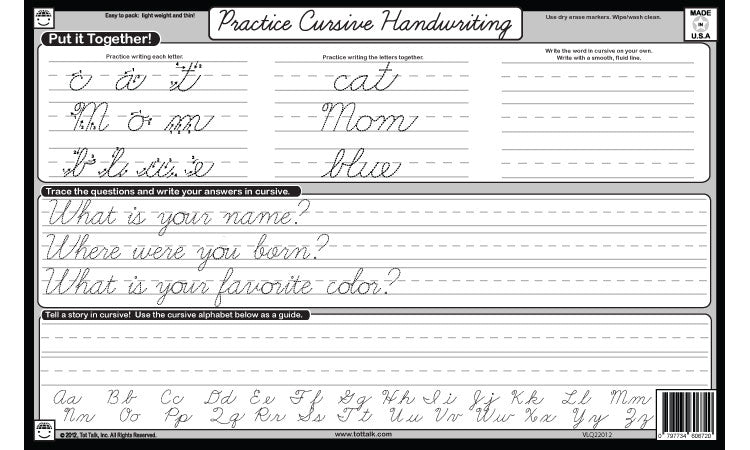 Cursive Writing Placemat