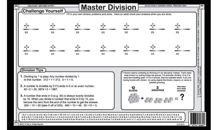Let's Learn: Division Placemat