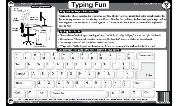 Learn to Type Placemat
