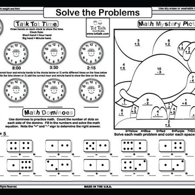 First Grade Math Placemat