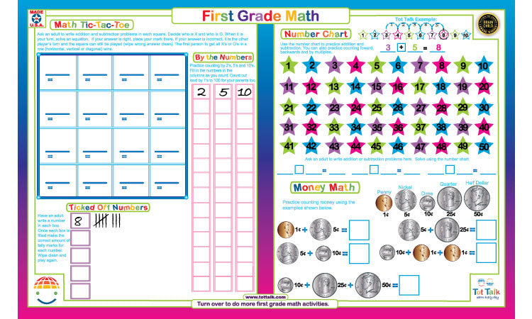 First Grade Math Placemat
