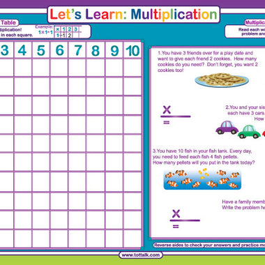 Let's Learn: Multiplication Placemat