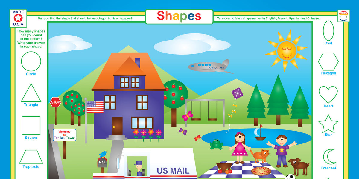 Learn Shapes & Draw Placemat – Tot Talk
